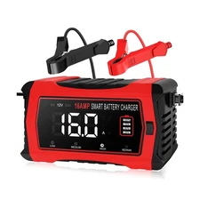 16-Amp Battery Charger, 12V 24V Lithium LiFePO4 Lead Acid Car Batte... Fast Ship