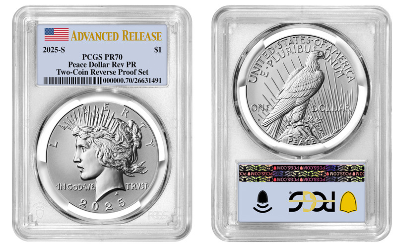 2025 S Peace Silver Dollar $1 Reverse Proof PCGS PR70 Advanced Release #695