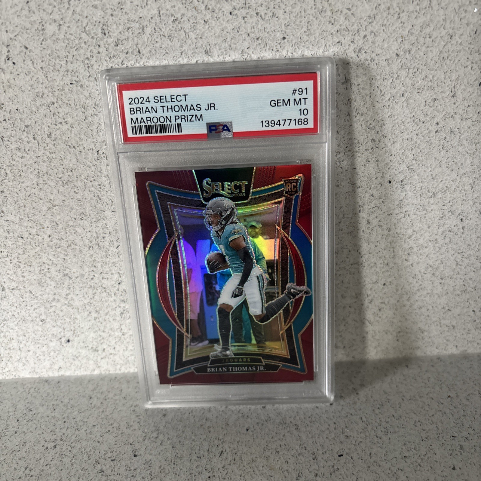 2024 Panini Select - Concourse Brian Thomas Jr. #91 Maroon Prizm /149 (RC)