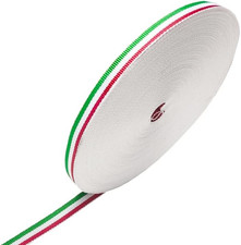 55 Yards 3/8 inch Green White Red Stripe Grosgrain Ribbon Italian Flag