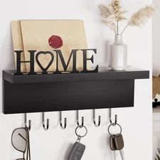 Key Holder Wall Mount-Key Rack with 6 Key Hangers,Key Holder for Wall Decor C...