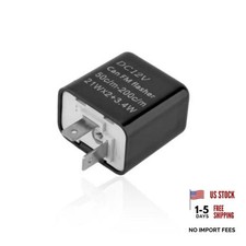 Wevdn 12V Speed Adjustable 2 Pin LED Flasher Relay, Electronic Black/1PCS