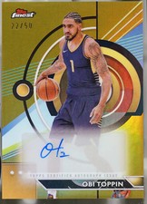 2023-24 Finest - Finest Autographs Gold Refractors Basketball Obi Toppin #FA- NM