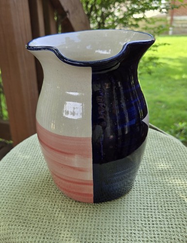 Vintage Marshall Pottery Pottery Stoneware Ceramic Pitcher Texas Flag 7.5" - Picture 9 of 15