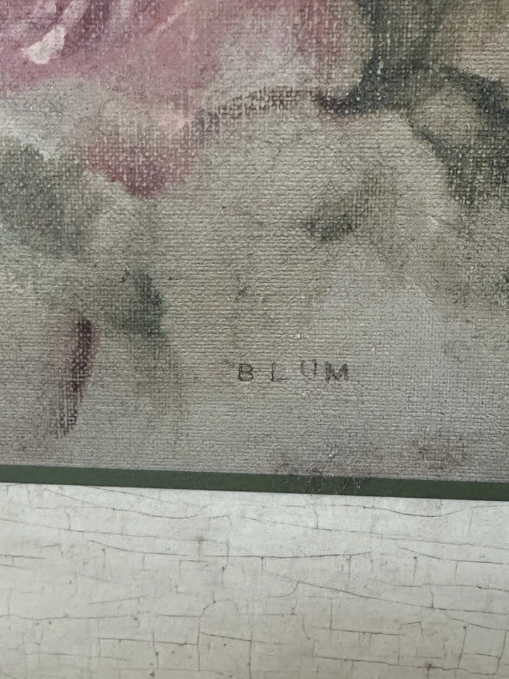 Cheri Blum Pale Pink Rose On Antique Linen Vintage Floral Print On Board 12x12 — 第 4/4 张图片