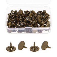 100Pcs Thumb Tacks 3/8"x5/16" Flat Head Upholstery Push Pins Bronze