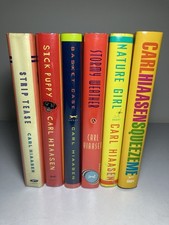 CARL HIAASEN Lot of 6 SIGNED Hardcover FIRST EDITIONS Florida Crime Thrillers