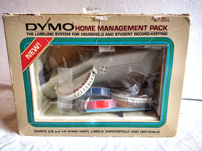 Vintage Dymo Home Management Pack Labeling Kit 1006-10 3/8'' & 1/4'' 3 Rolls Tape