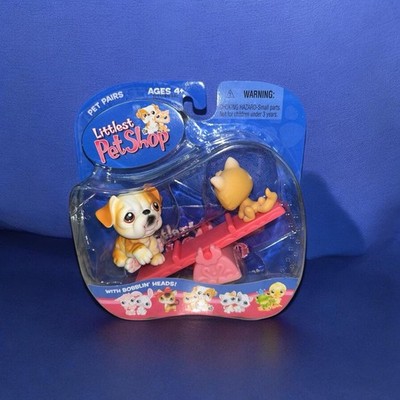 LPS Littlest Pet Shop 2004 BULLDOG #46 KITTEN #47 pet pairs Rare Retired