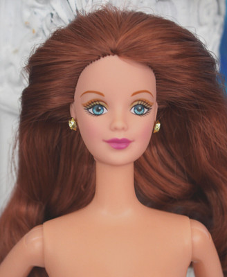 Nude Redhead  Mackie Barbie long wavy Auburn hair blue eyes Titian TNT DBox4OOAK