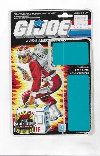 LIFELINE RESCUE  Vintage GI Joe Full Card Back Uncut File Card  Hasbro ARAH