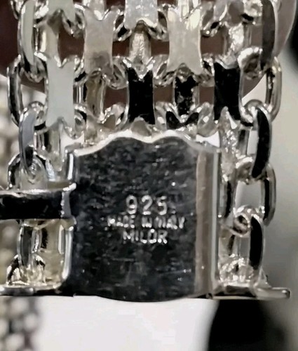 MILOR ITALY 🇮🇹 925 Concave 7"1/2 L × 1"9/16 Wide Bracelet, Weight 22 Grams Jy1 - Picture 9 of 11
