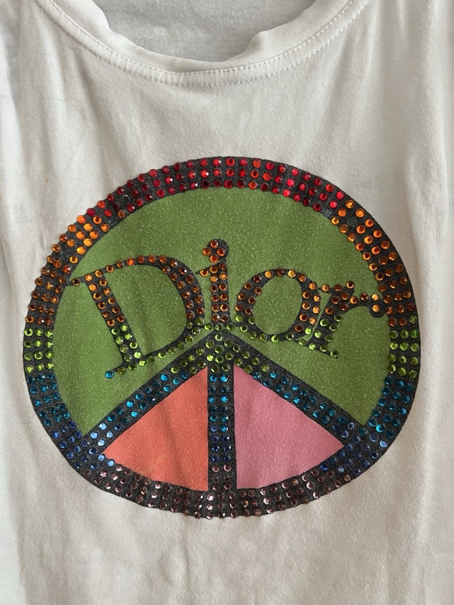 Very rare vintage Dior “PEACE” tank top in white | eBay