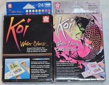 2 Sakura Koi Watercolor CAC Pocket Field Sketch Box Two different 24 Half Pan