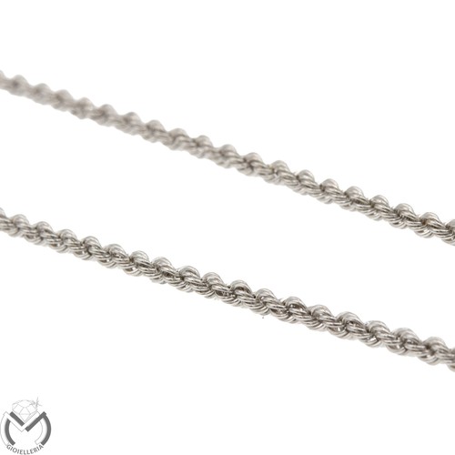 Collana in oro bianco 18 Kt 750 maglia corda -690/ST- - Foto 4 di 4