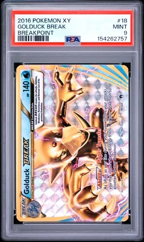 2016 POKEMON XY BREAKPOINT #18 GOLDUCK BREAK PSA 9
