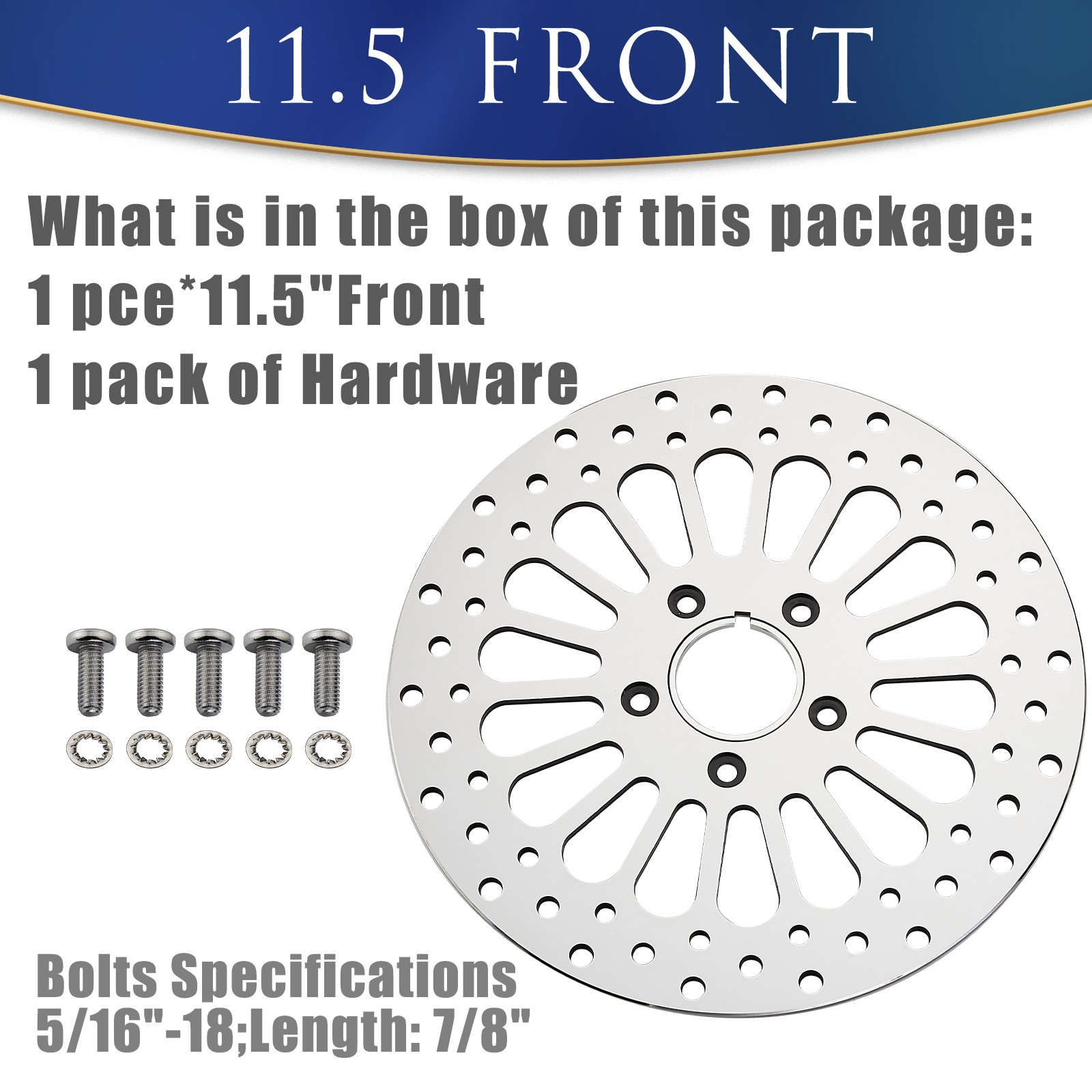 11.5" Front Brake Rotor Polished for Harley Davidson Touring Sportster Softail