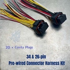 34 26-pin Pre-wired Connector Harness Kit For Haltech Motec Link Pdm Ecu