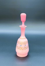 Antique Mid 1800's satin pink French Opaline Decanter