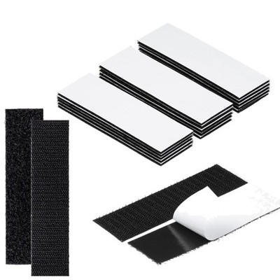 Klettband Selbstklebend Extra Stark 25 Stück Schwarz