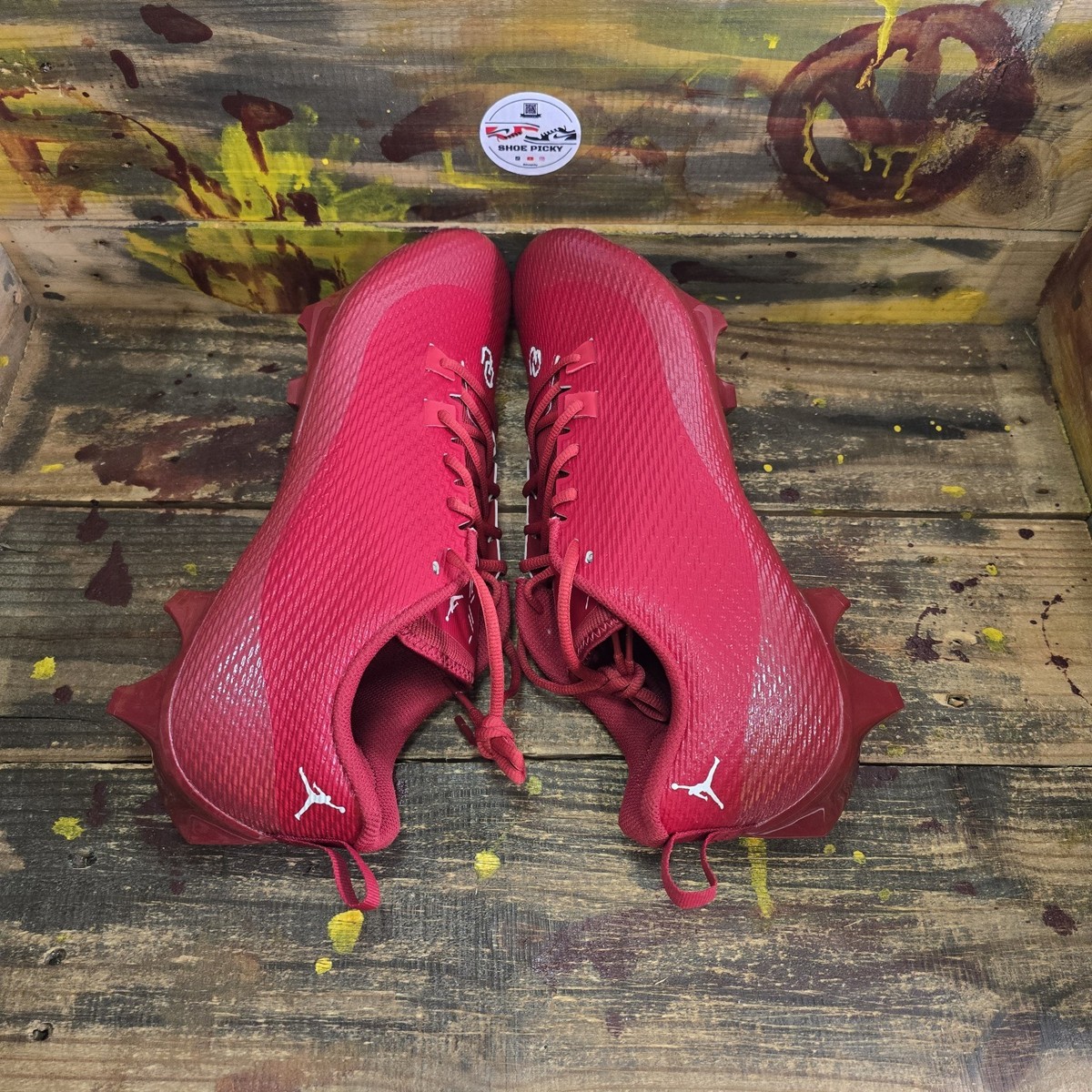 Nike Jordan Vapor Edge Speed 360 2 Oklahoma Sooners Football Cleats Men‎ Sz 15 Nike Jordan Vapor Edge Speed 360 2 Oklahoma Sooners Football  main image 3