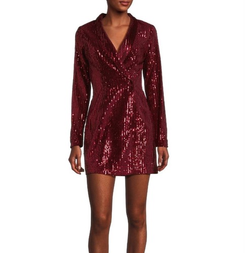 Neu mit Etikett Größe S & XS City Vibe rotes Langarm Pailletten Kleid/Blazer für beide/F gebraucht - Bild 2 von 5