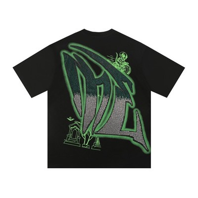 NEW Mixed Emotion 'Goblin' Rhinestone Tee Black Graphic Print