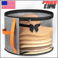 Clear Hat Storage Box for Closet, Wide Brims Hat Case with Carrying Handles