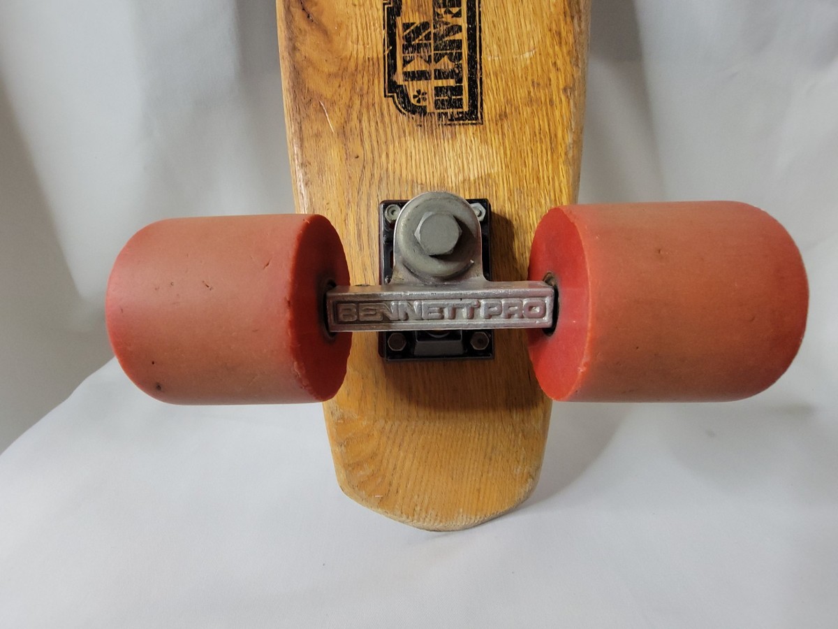 Vintage 1977 Bruce Logan Earth Ski Wood Skateboard Bennett Pro