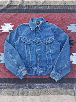 Vintage 70s Lee Riders Denim Trucker Jacket Dark Wash Size Small, Union Tag Made