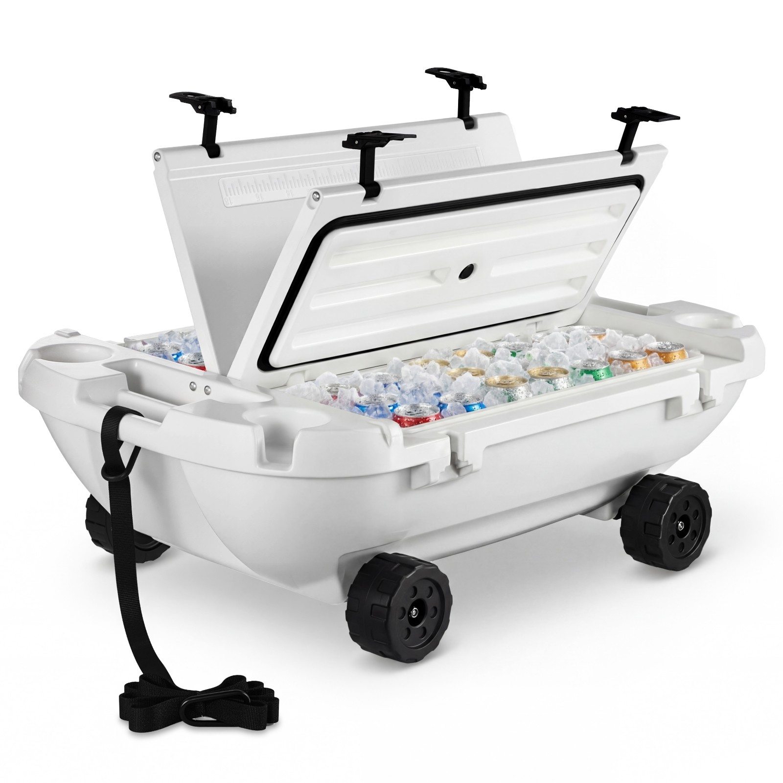 Ice Chest With Wheels For Water Land Lake White