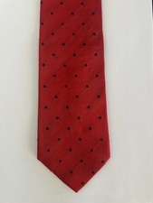 VTG Brooks Brothers Makers Silk Polka Dot Tie Red Blue 57 x 3 5/8 Woven England