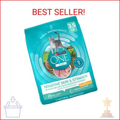 Purina ONE Sensitive Stomach, Sensitive Skin, Natural Dry Cat Food, 3.5 lb. Bag