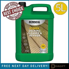 RONSEAL DECKING CLEANER & REVIVER 5L FOR GARDEN PATIO TIMBER MOULD ALGAE REMOVER