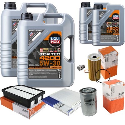 MAHLE Inspektionspaket 12L Liqui Moly 5W-30 Top Tec 4200 für Hyundai IX35 2.0