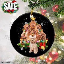 Labradoodle Christmas Tree Lights Funny Dog Chrismas Ornament.