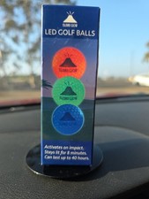 Island Glow LED Golf Balls 3 Pack   Red Green Blue   Light Up on Imp, 40 Hr Life