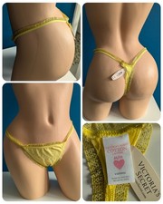 2011 NWT Vintage Victoria's Secret Cotton Lingerie Lace V-String Thong Panties M