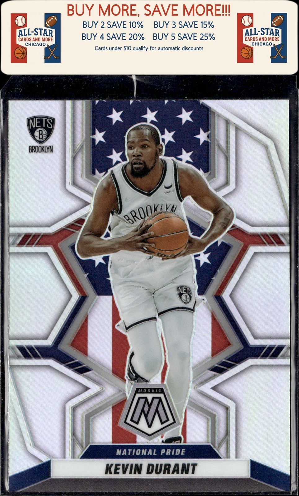 2021-22 Panini Mosaic #248 Kevin Durant Silver Brooklyn Nets