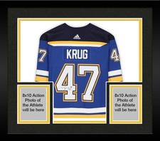 Framed Torey Krug St. Louis Blues Autographed Blue Adidas Authentic Jersey