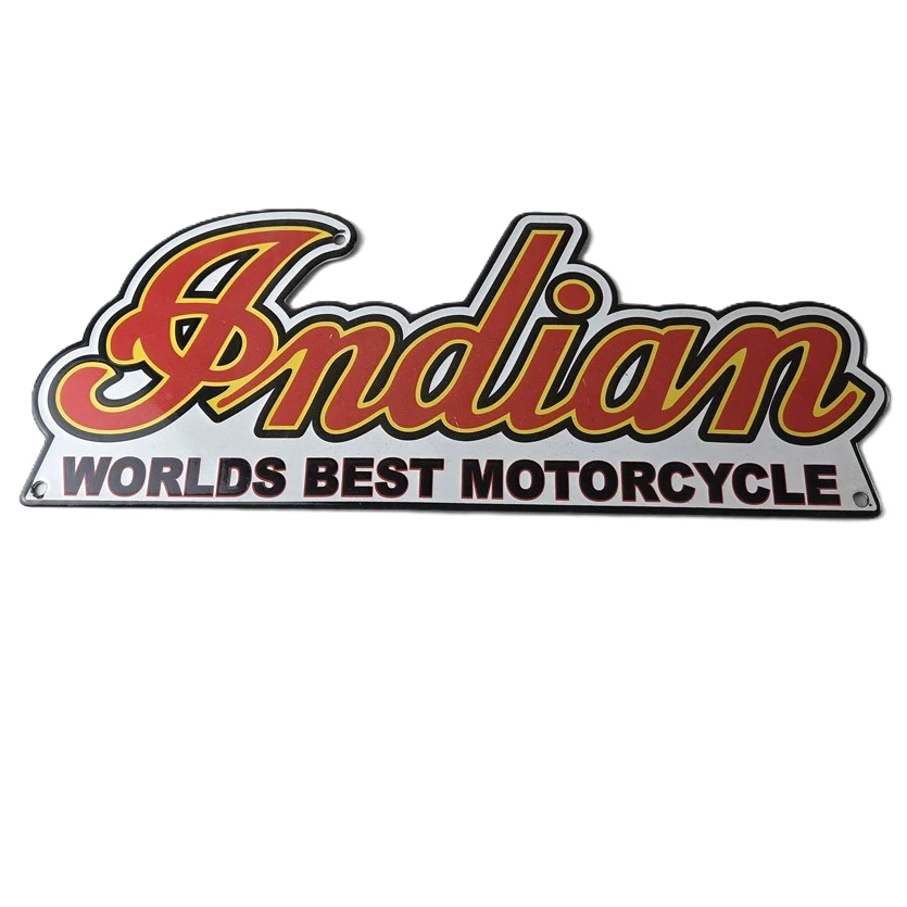 Desperate Enterprises 1934 Indian Motorcycle Tin Sign - Nostalgic Vintage Metal Wall Décor - Made in USA Desperate Enterprises 1934 Indian Motorcycle Tin Sign - Nostalgic Vintage Metal Wall Décor - Made in USA