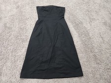 Express Tube Dress Womens 9/10 Black Midi Open Back Twisted Detail Party Y2k