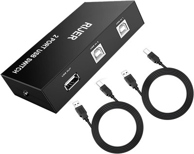 Printer Cable Splitter One Printer Two Computers, 2 Port USB Switch, USB 2.0 Man