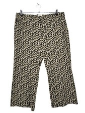 MINX Stoffhose Damen Hose Gr. DE 50 blassgelb-wollweiß-schwarz Casual-Look