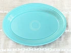 Fiestaware Turquoise Large Oval Serving Platter 13 5/8” USA Excellent Condition