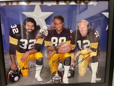 Pittsburgh Steelers 16 x 20 MVP Signed Bradshaw Swann Harris JSA COA