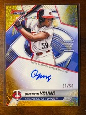 2025 Bowman's Best Quentin Young #B25-QY Best of 2025 Gold Mini Diamond Auto /50