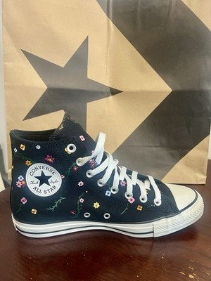 Converse Chuck Taylor All Star Black Floral High Top Lace-Up Sneakers A16520F