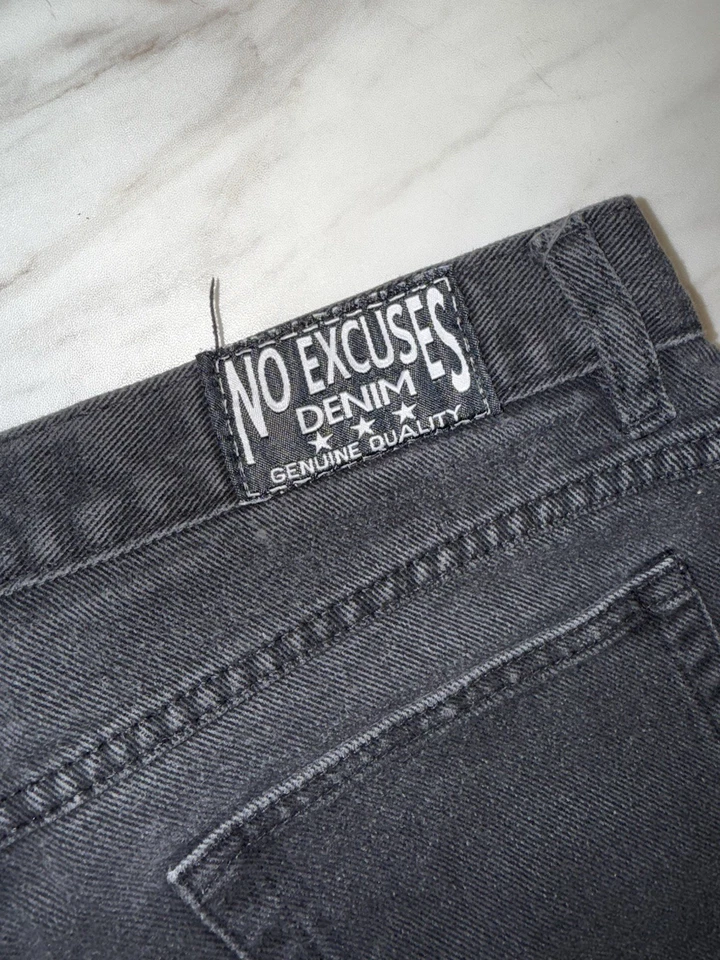 Pantalones cortos de mezclilla vintage No Excuses para mujer talla 13/14 negros grunge Y2K años 90 Foto 4 de 4