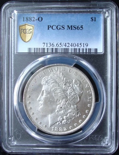 1882-O Morgan Silver Dollar - PCGS MS 65 - Gold Shield